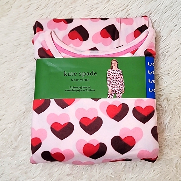 Kate Spade Women's 2 piece pajama set, Hearts - Picture 1 of 4